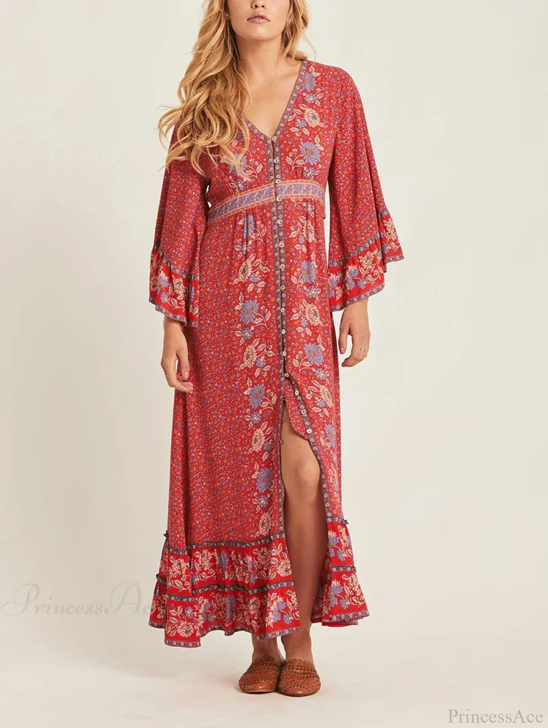 Boho Floral Print Maxi Dress image 5