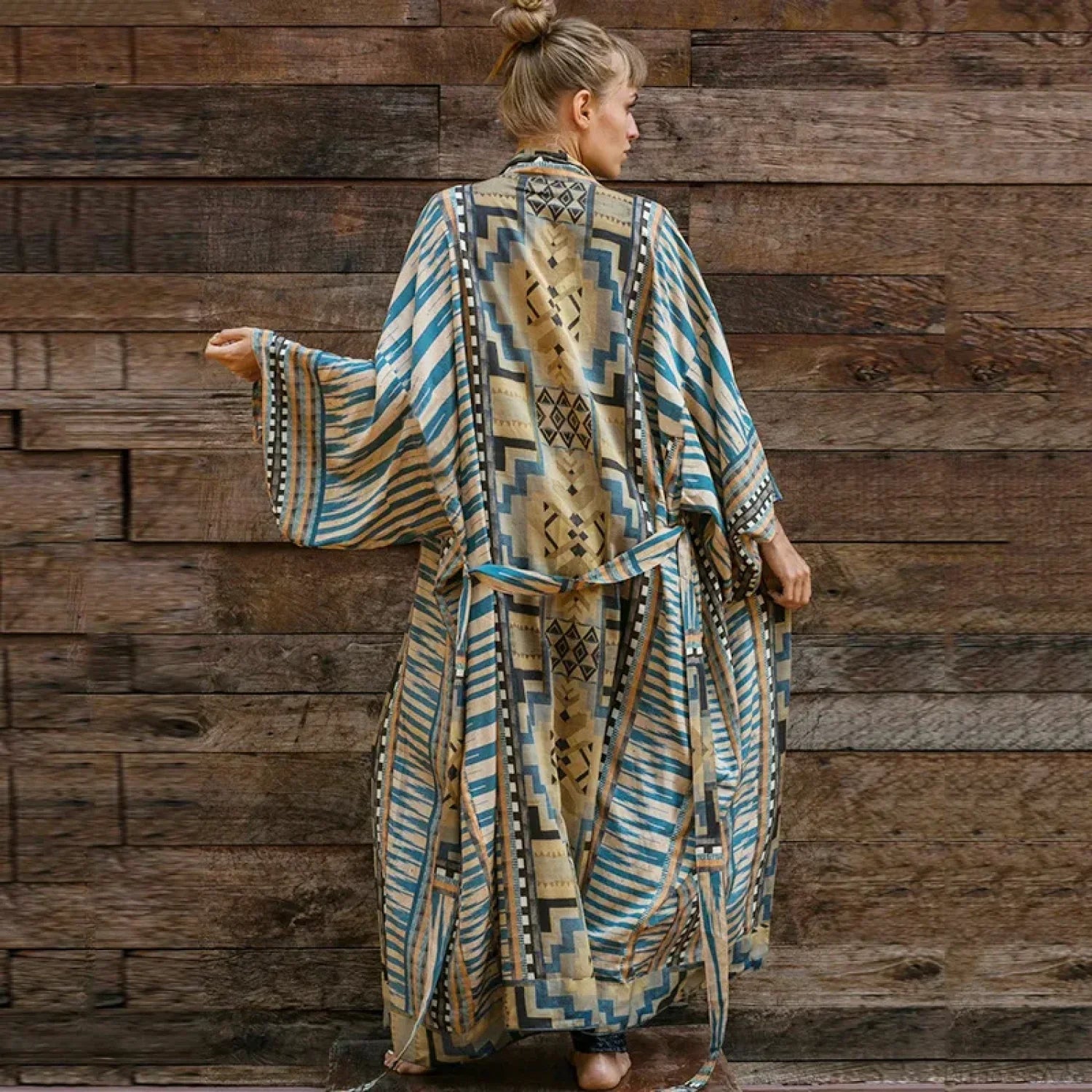 Boho Kimono Rayon Print Bikini Cover Up Loose Summer Dress image 8