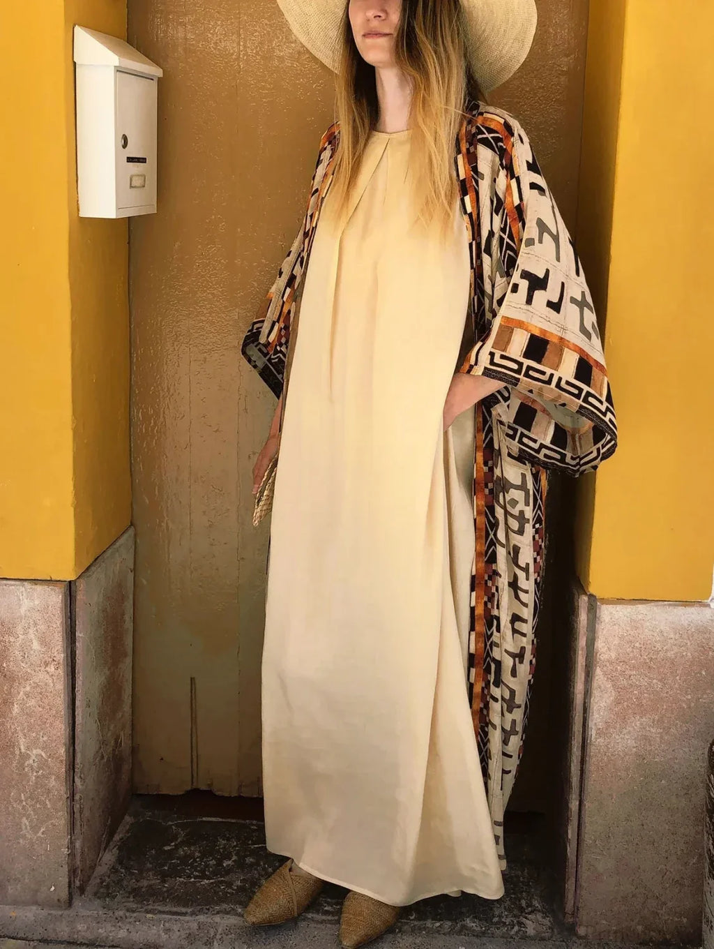 Boho Kimono Rayon Print Bikini Cover Up Loose Summer Dress image 3