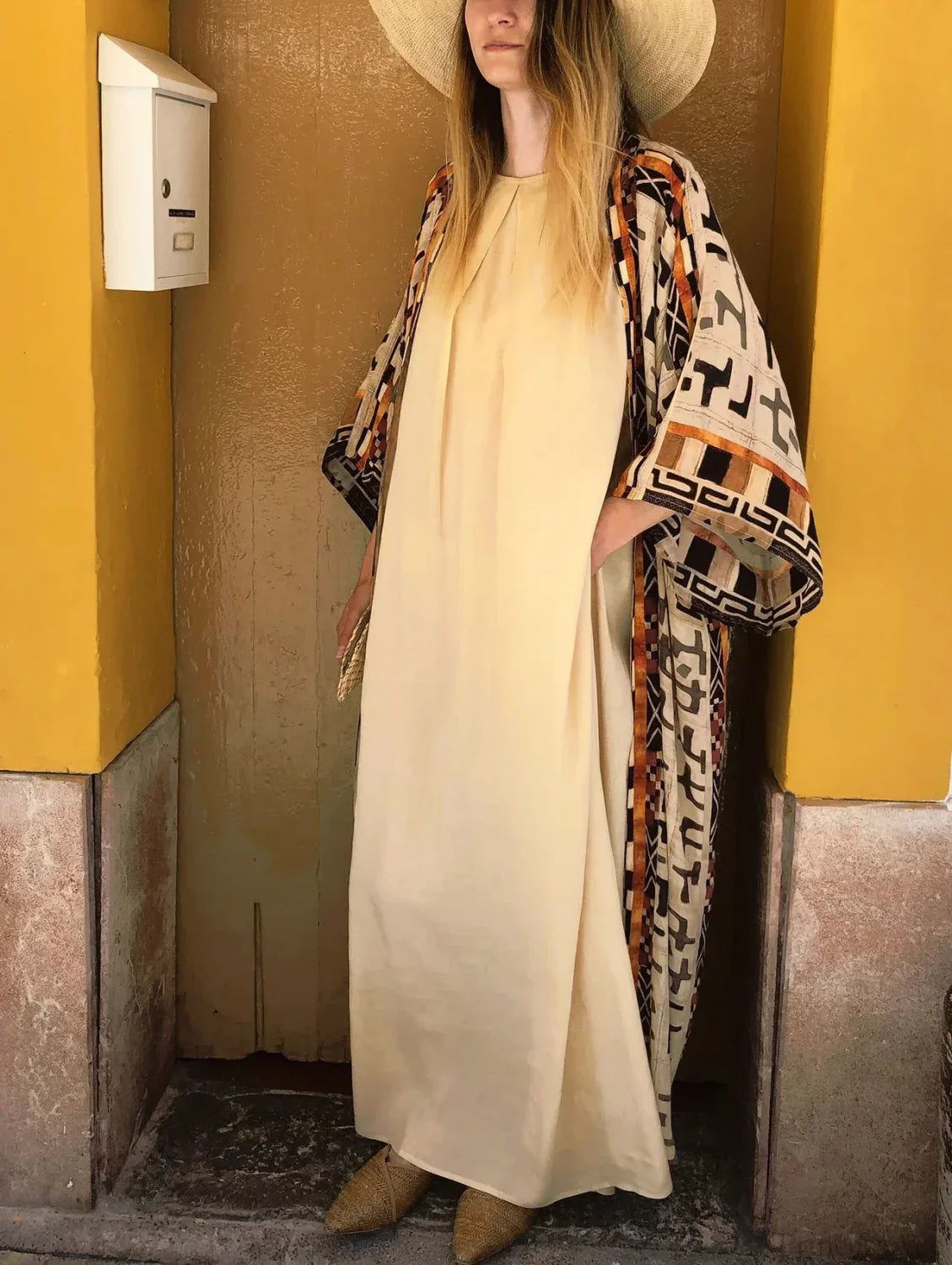 Boho Kimono Rayon Print Bikini Cover Up Loose Summer Dress image 3