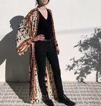 Boho Kimono Rayon Print Bikini Cover Up Loose Summer Dress image 2