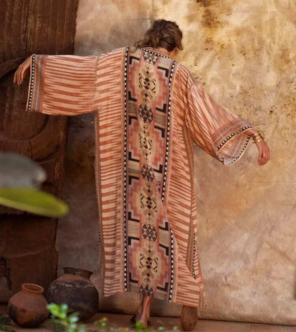 Boho Kimono Rayon Print Bikini Cover Up Loose Summer Dress image 5