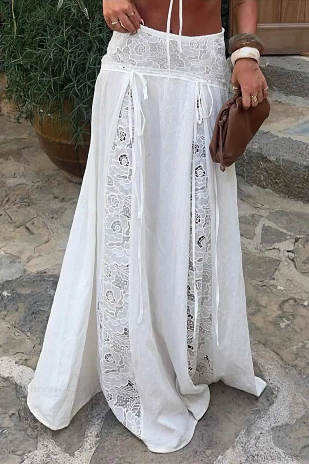 Boho Lace Patchwork Maxi Skirt image 2