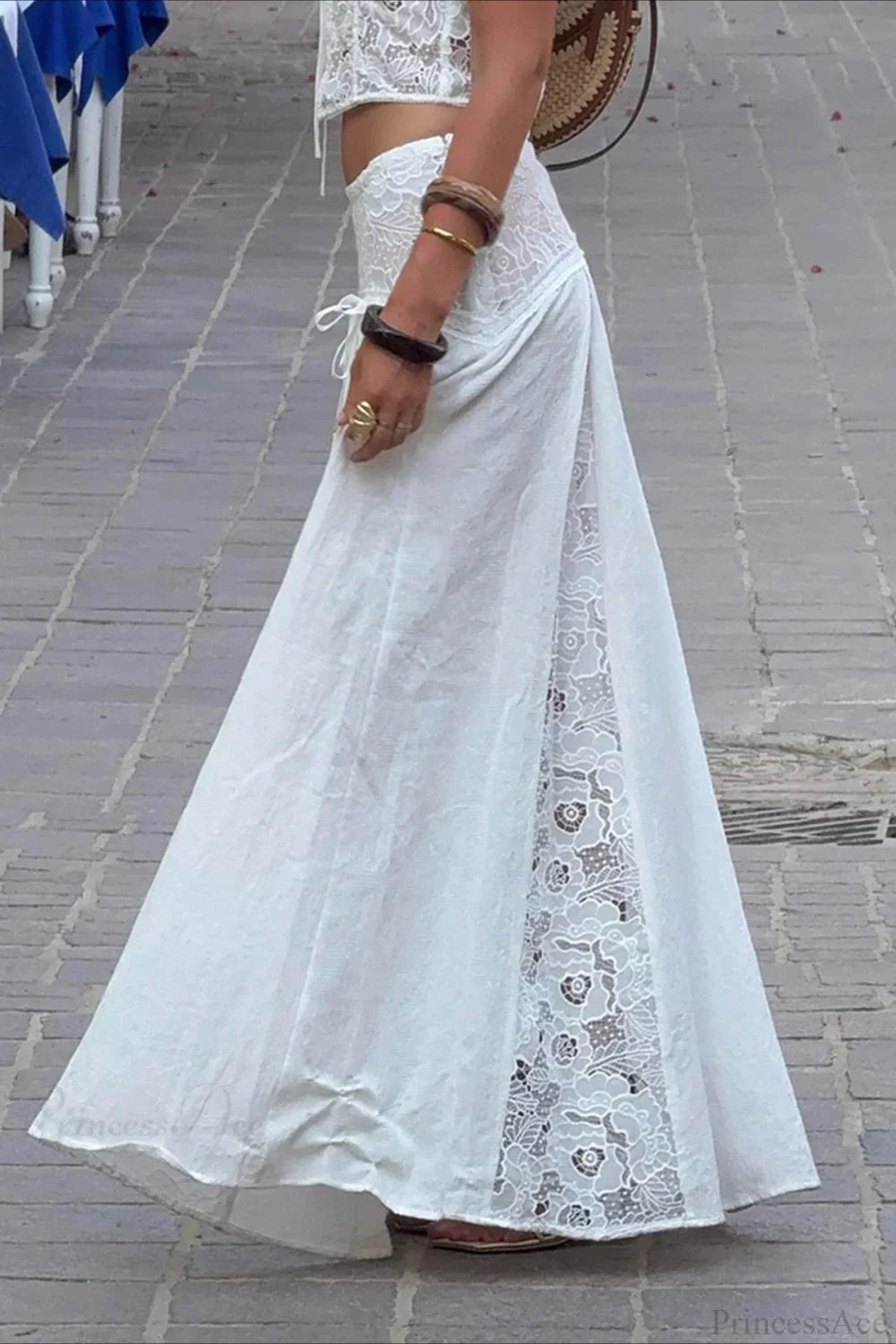 Boho Lace Patchwork Maxi Skirt image 3
