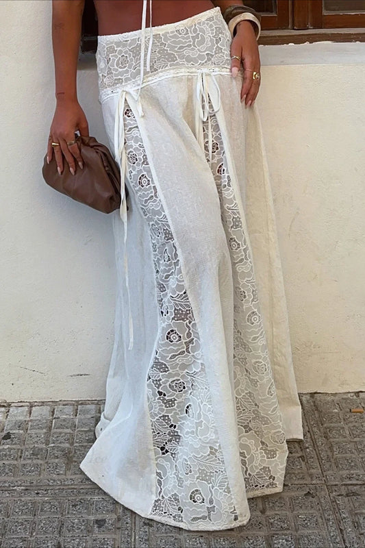 Boho Lace Patchwork Maxi Skirt image 1