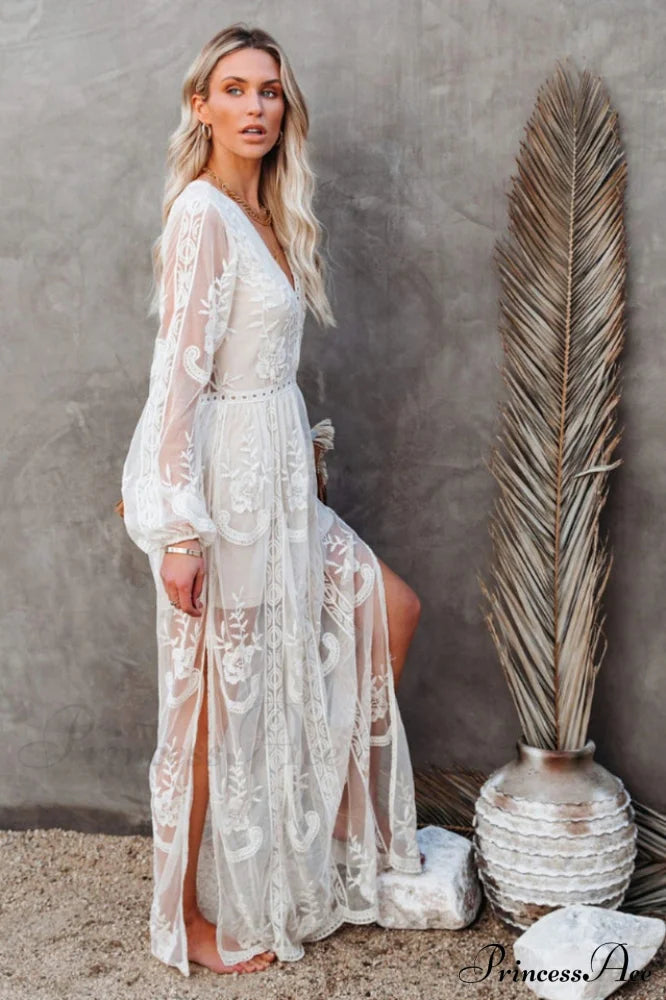 Boho Lace Stylish Maxi Dress image 5