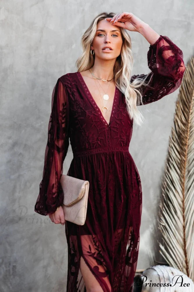 Boho Lace Stylish Maxi Dress image 13