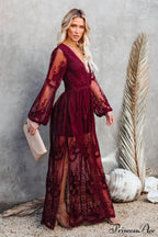 Boho Lace Stylish Maxi Dress image 11