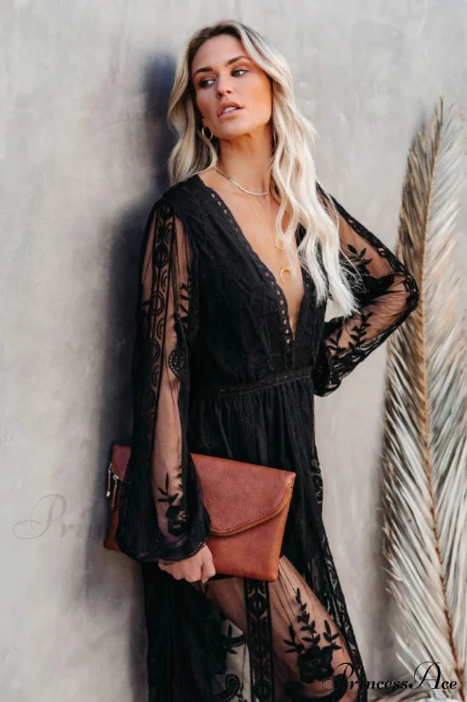 Boho Lace Stylish Maxi Dress image 18