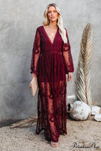 Boho Lace Stylish Maxi Dress image 7