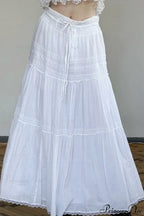 Boho Pleated Drawstring Maxi Skirt image 2