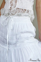 Boho Pleated Drawstring Maxi Skirt image 4
