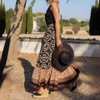 Boho Print High Waist Maxi Skirt Casual Loose Summer Skirt image 6