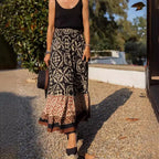 Boho Print High Waist Maxi Skirt Casual Loose Summer Skirt image 5