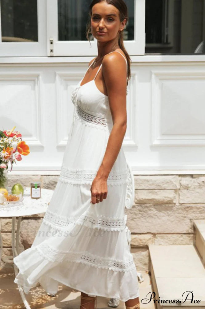 Boho Sling Lace Charming Panel Maxi Dress image 5