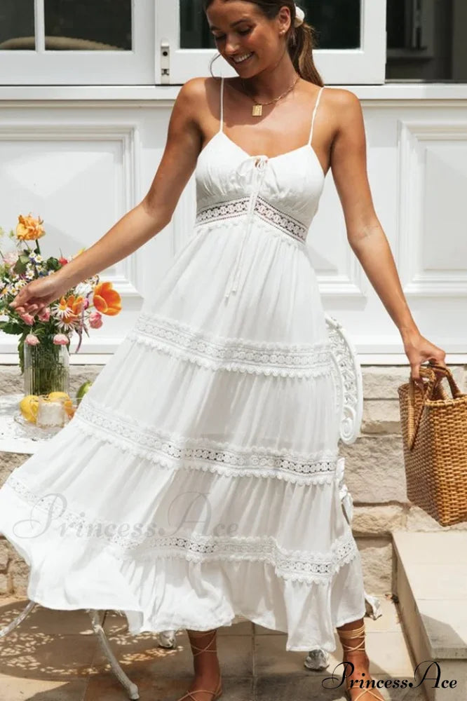 Boho Sling Lace Charming Panel Maxi Dress image 3