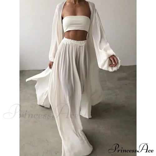 Boho Solid Color Plus Size Women's 3-Piece Set image 1