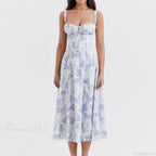 Boho Spaghetti Straps Tie Front Floral Dress image 2