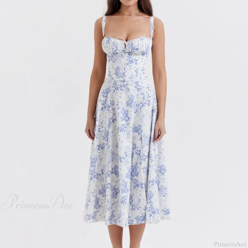 Boho Spaghetti Straps Tie Front Floral Dress image 2