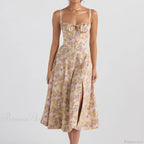 Boho Spaghetti Straps Tie Front Floral Dress image 9