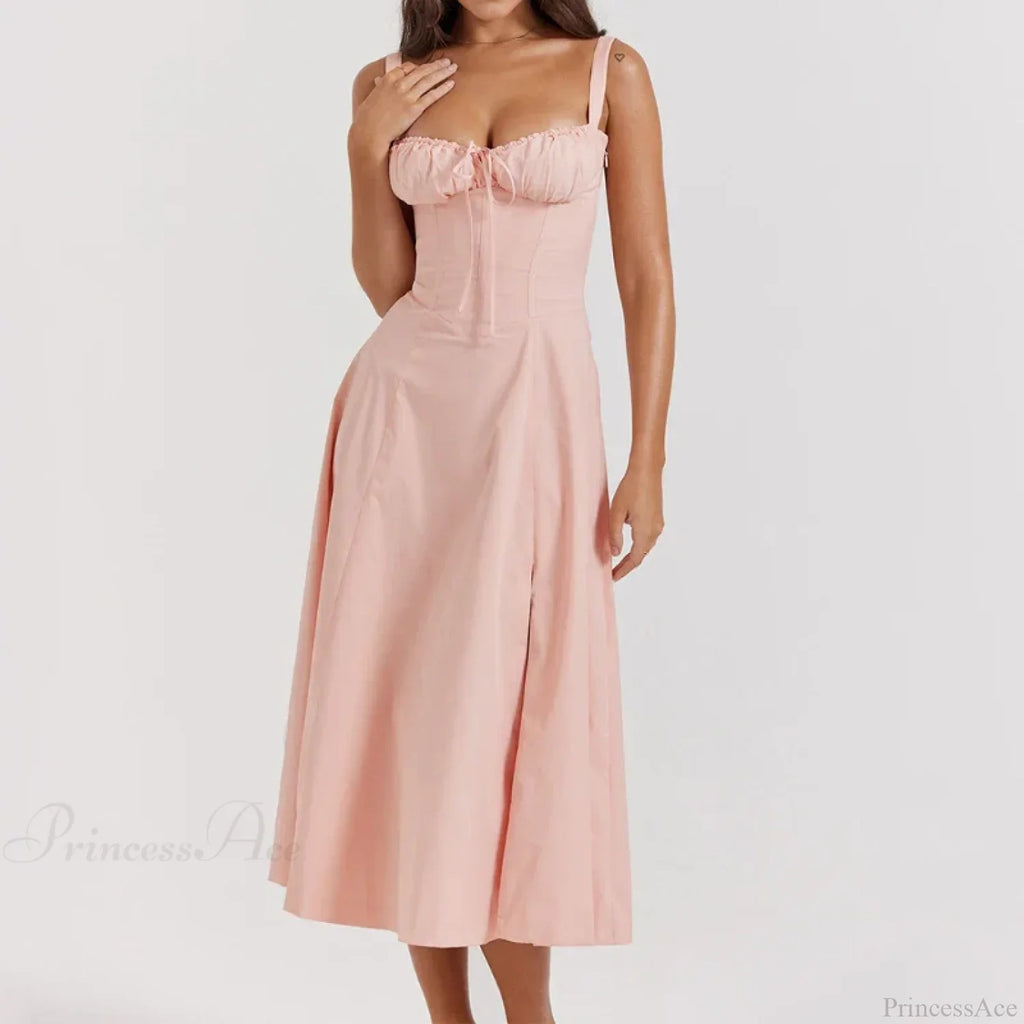 Boho Spaghetti Straps Tie Front Floral Dress image 6