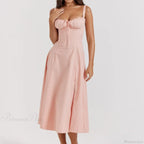 Boho Spaghetti Straps Tie Front Floral Dress image 6