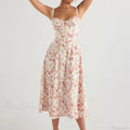 Boho Spaghetti Straps Tie Front Floral Dress image 3