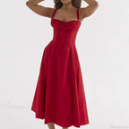 Boho Spaghetti Straps Tie Front Floral Dress image 5
