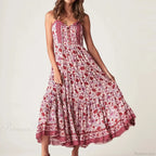 Boho Strap Dresses Gypsy Sleeveless Rayon Floral Print Maxi Dress image 2