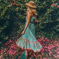 Boho Strap Dresses Gypsy Sleeveless Rayon Floral Print Maxi Dress image 5