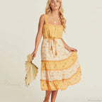 Boho Sundress Sexy Sleeveless Strap Rayon Floral Beach Dress image 2