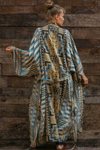 Boho Tie Stylish Dye Kimono Blouse image 2