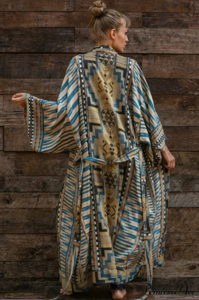 Boho Tie Stylish Dye Kimono Blouse image 2