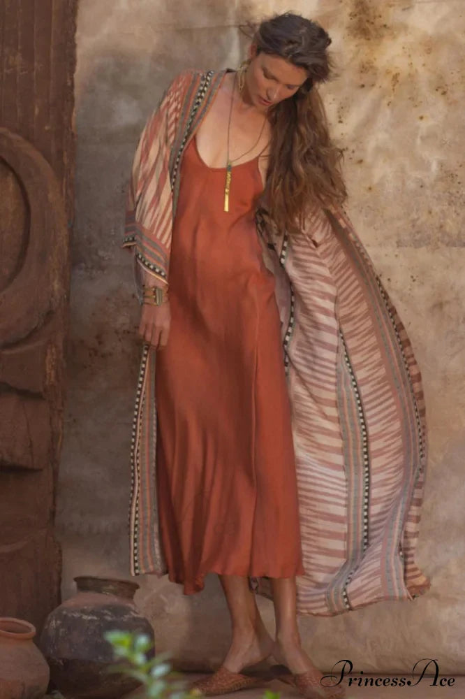 Boho Tie Stylish Dye Kimono Blouse image 8