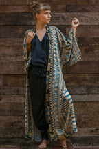 Boho Tie Stylish Dye Kimono Blouse image 3