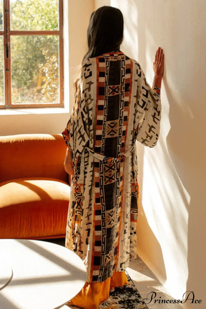 Boho Tie Stylish Dye Kimono Blouse image 24