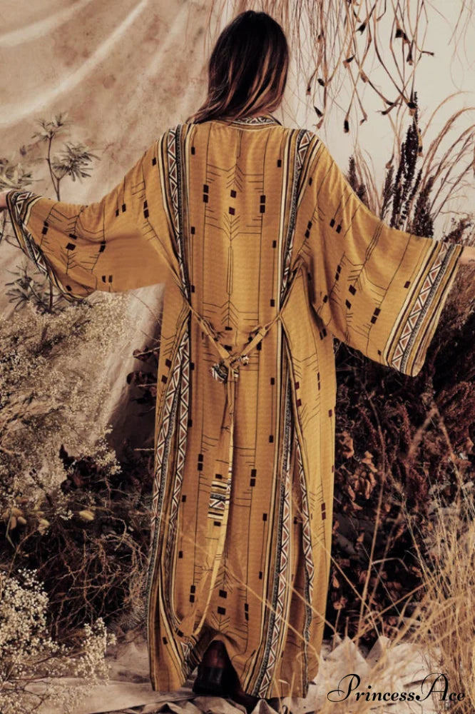 Boho Tie Stylish Dye Kimono Blouse image 19