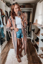 Boho Tie Stylish Dye Kimono Blouse image 11