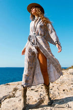 Boho Tie Stylish Dye Kimono Blouse image 26