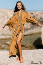 Boho Tie Stylish Dye Kimono Blouse image 20