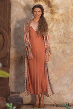 Boho Tie Stylish Dye Kimono Blouse image 7