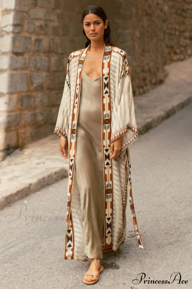 Boho Tie Stylish Dye Kimono Blouse image 12