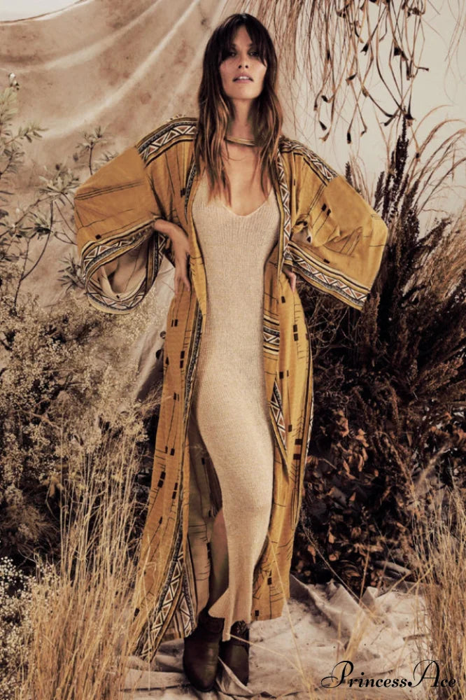 Boho Tie Stylish Dye Kimono Blouse image 16