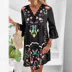 Boho V-neck Floral Party Dress image 3
