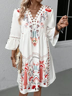 Boho V-neck Floral Party Dress image 5