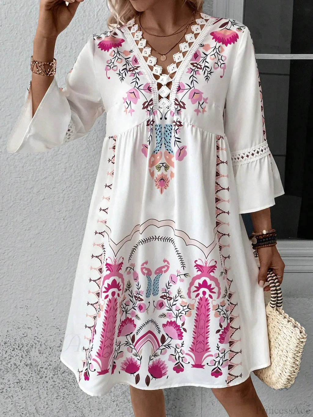 Boho V-neck Floral Party Dress image 2