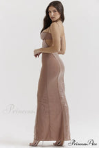 Bonita Brown Stylish Sequined Maxi Dress image 3