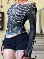 Bony Print Knit Top image 3