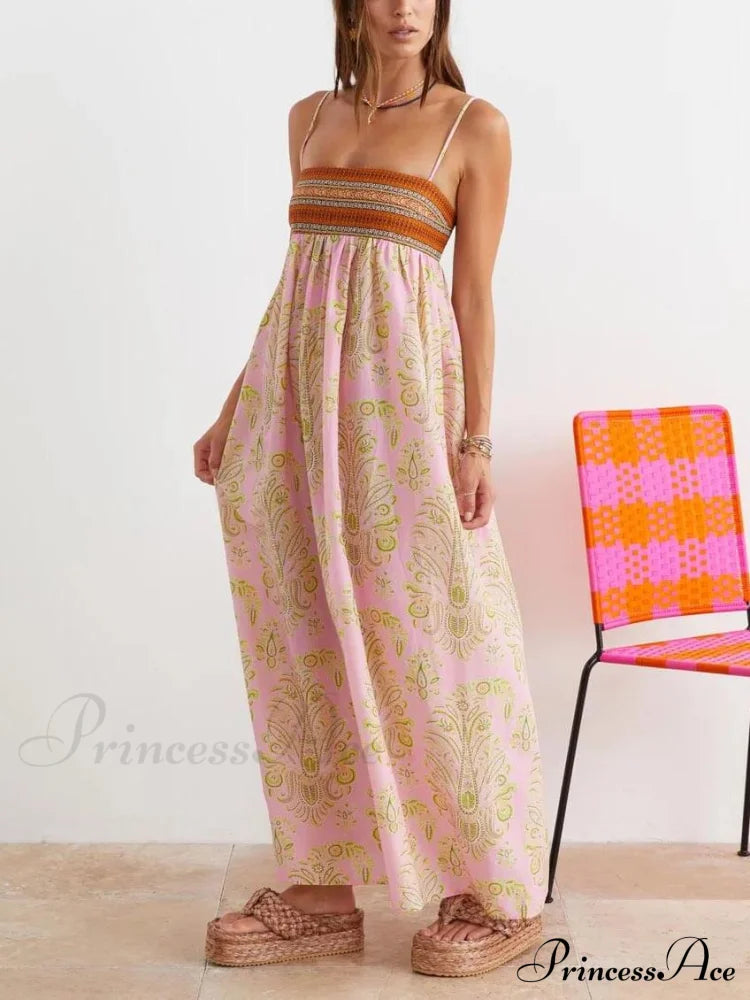 Bosnian Folk Floral Charming Thin Strap Midi Dress image 5