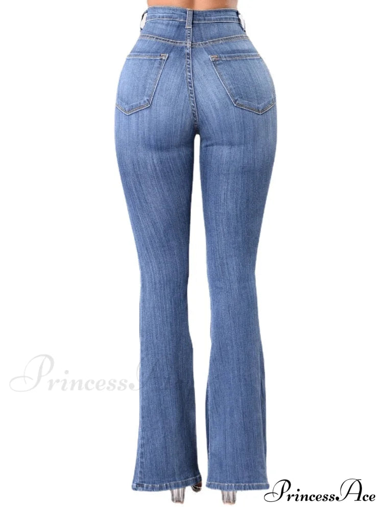 Bottom Denim Waist Flare Warm-Season Sexy Jean Push Bell Lady Women for Trousers High Pants Skinny Up Jeans Spring image 4